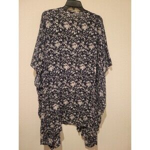 Brandy Melville Black Floral Kimono Cardigan Made in Italy Boho Hippie One Size
